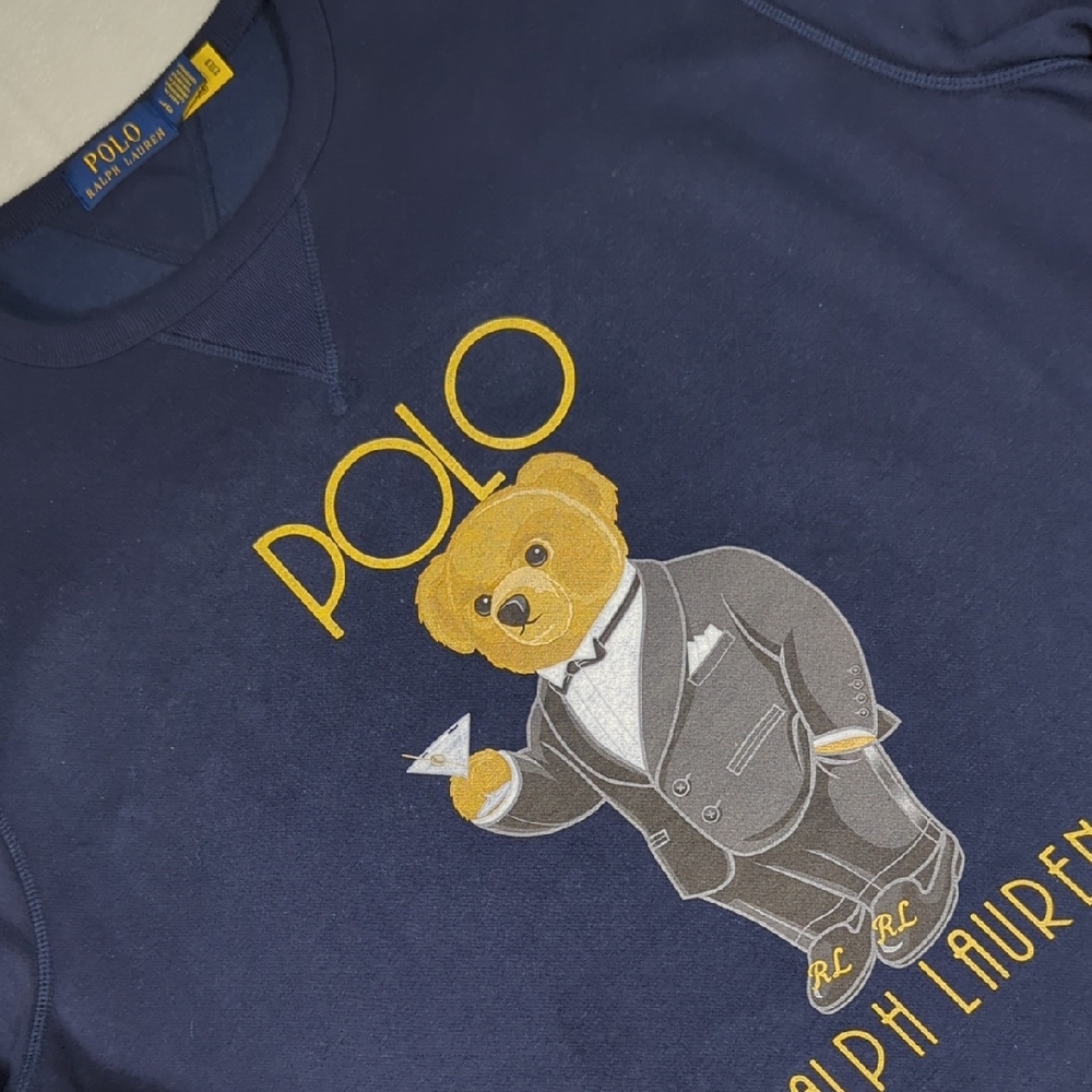 Polo Ralph Lauren Polo Bear Crew Neck Navy Blue Sweatshirt Mens Size Large